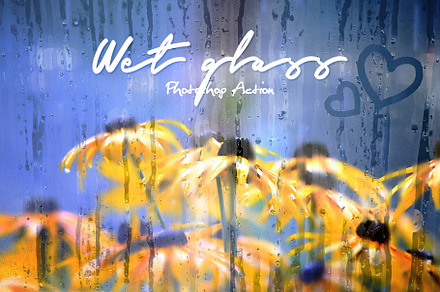 Wet Glass Photoshop Action, an Action Add-On by deeplabstudio7