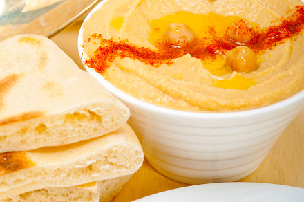 Hummus with pita bread, a Food & Drink Photo by keko64