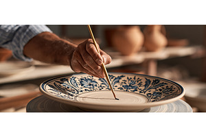 Master Artisan HandPainting Blue, an Arts & Entertainment Photo by piter.goskov