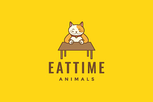 pets cat kitten fat eat table logo, a Branding & Logo Template by devastd