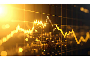 Golden financial chart depicting, a Business Photo by Igor Tichonow