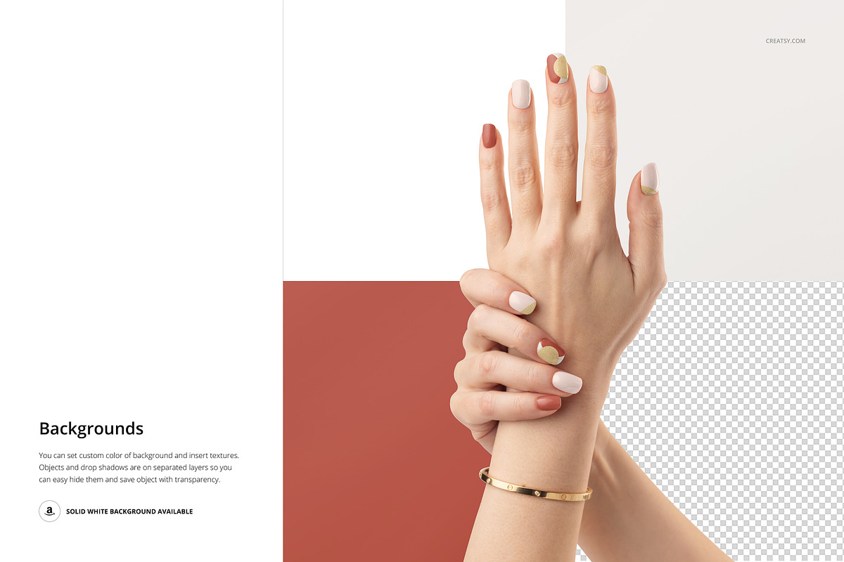 UV Gel Nail Wraps Mockup Set, a Merchandise Mockup by creatsy5 (Photo 9 of 10)