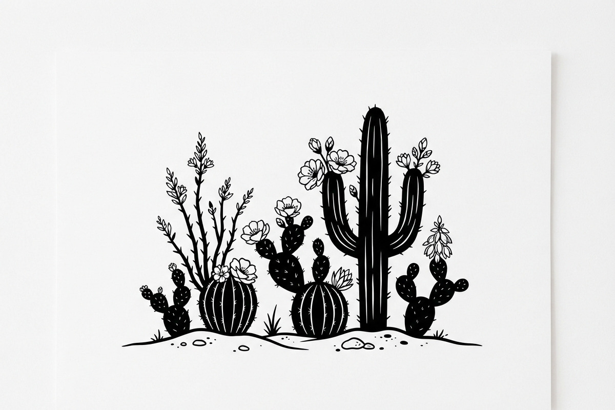60 Desert Cactus Floral Silhouette, a Seasonal Illustration by Amazin_art (Photo 25 of 34)