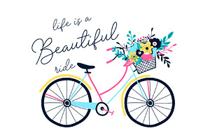 Bicycle and slogan vector.
