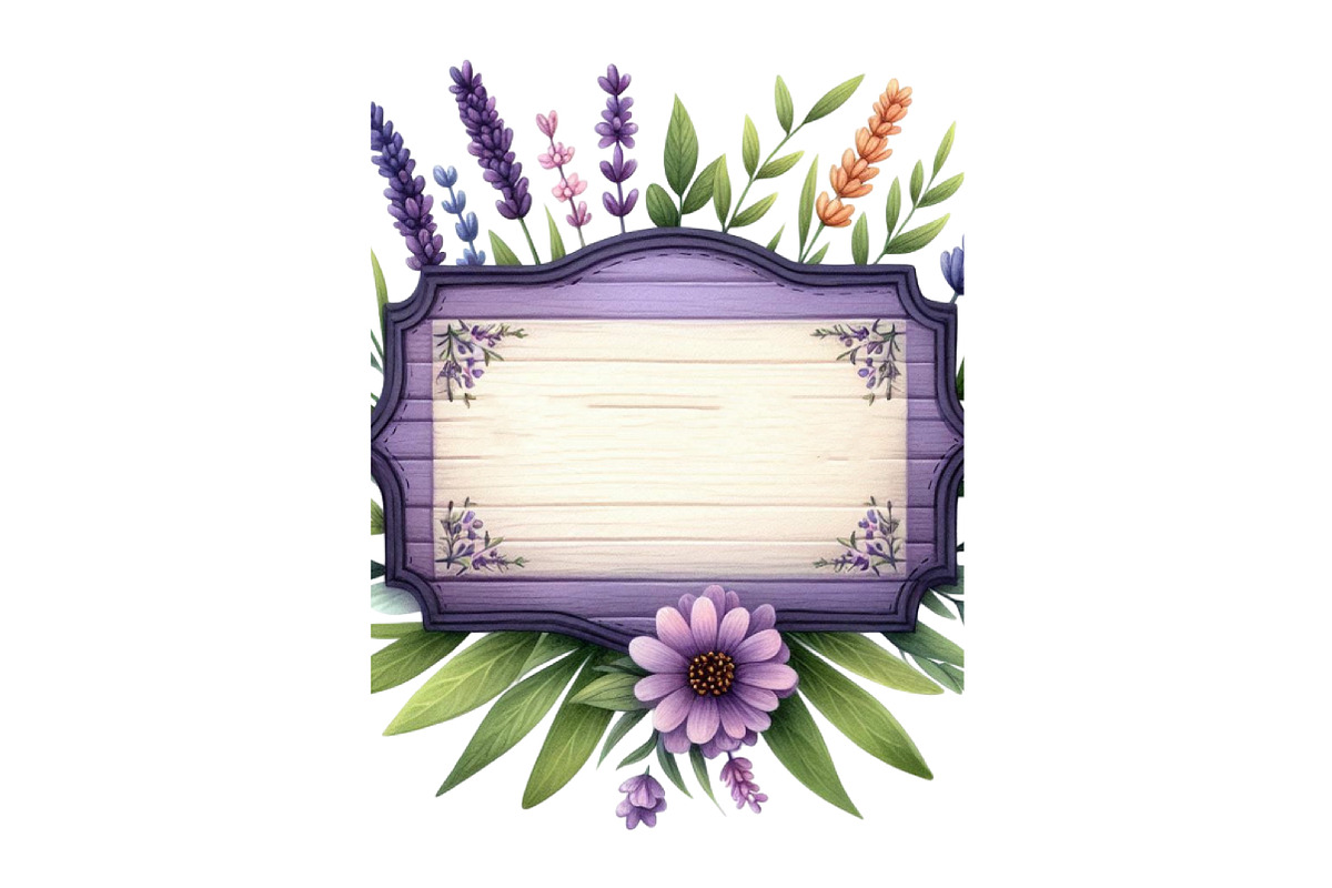 Lavender Wooden Name Plate Clipart, an Illustration by DreamCafeArt (Photo 5 of 5)