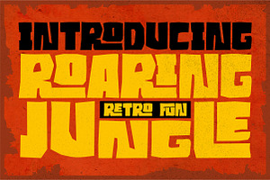 Roaring Jungle //RETRO FONT//, a Slab Serif Font by ErgibiStudio