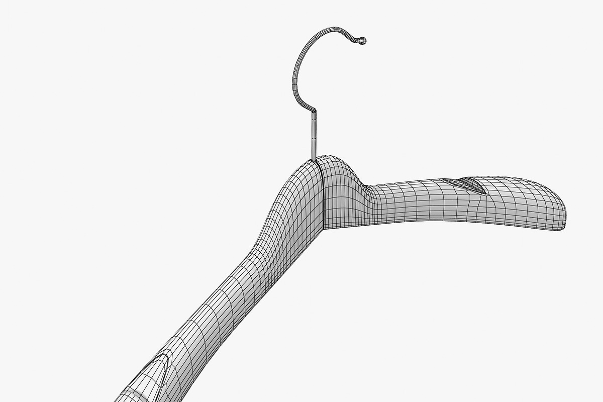 Wooden Clothes Hanger, an Object 3D Model by 3D_PikNik (Photo 10 of 19)