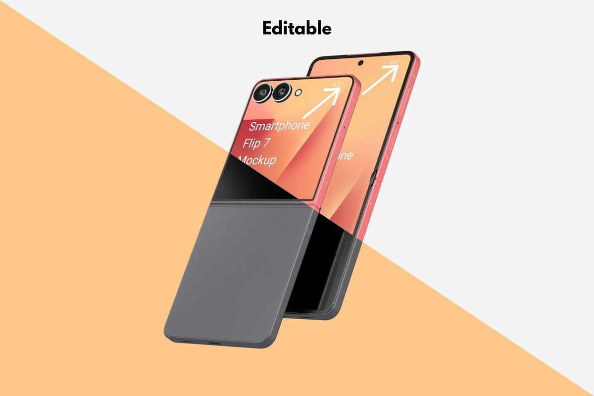 Smartphone Galaxy Z Flip 7 Mockup, an Android Mockup by DSNA Mockup