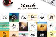 42 typography cards +bonus 88 quotes, a Decorative Illustration by pa3x (Thumbnail 2 of 9)