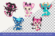 Chibi animals set 01. Tshirt, PNG., an Animal Illustration by KENO Mascots (Thumbnail 2 of 6)