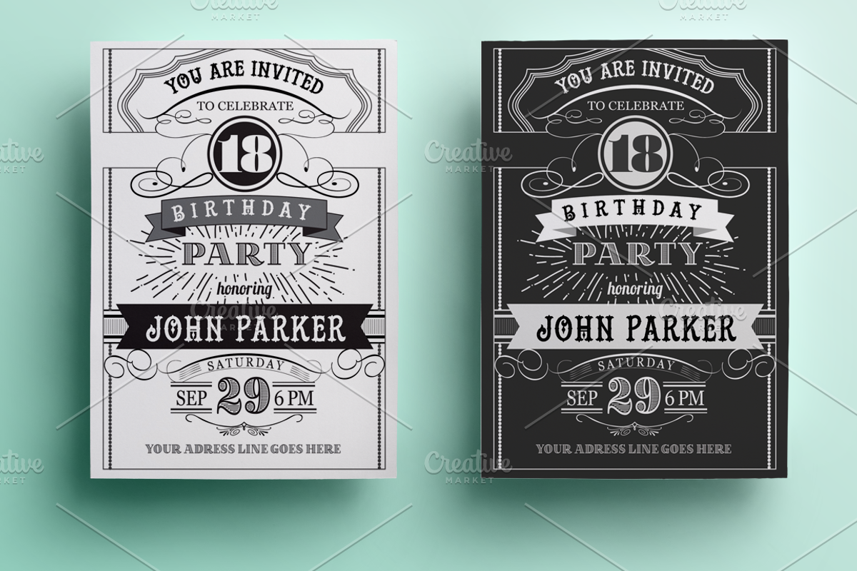 Vintage Birthday Invitation, an Invitation Template by annago (Photo 1 of 3)