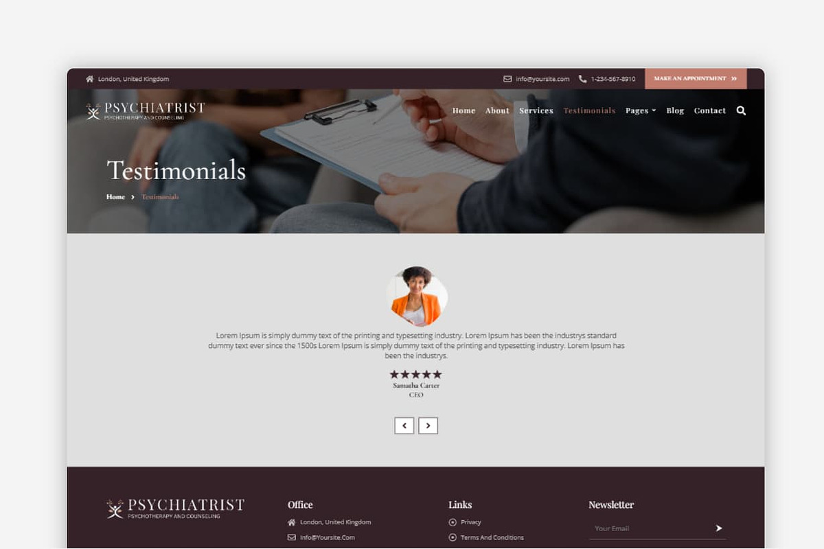 Psychiatrist WordPress Theme, a WordPress Template by Your Theme Shop (Photo 6 of 9)