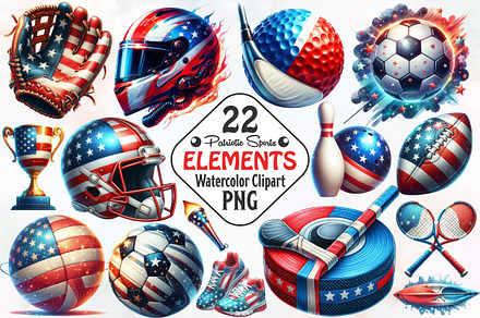 Patriotic Sports Elements Clipart