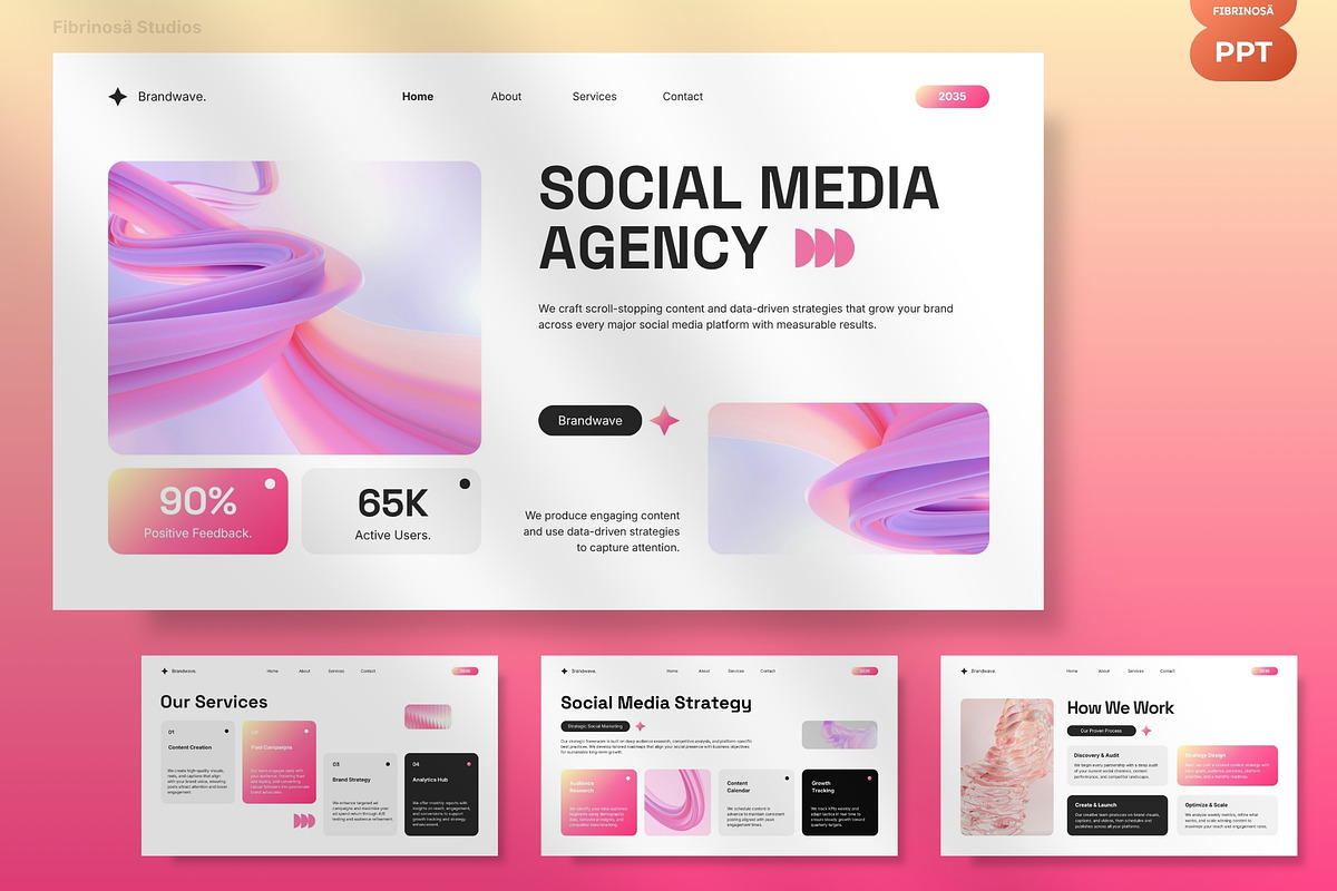 Creative Social Media Agency, a Presentation Template by FIBRINOSÄ (Photo 2 of 7)