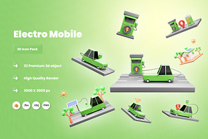 Electro Mobile Transport 3d Icon