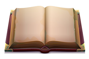 Magic open book template blank page
