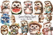 Summer Hedgehog Clipart, an Illustration by DreamArtGraphic (Thumbnail 1 of 4)