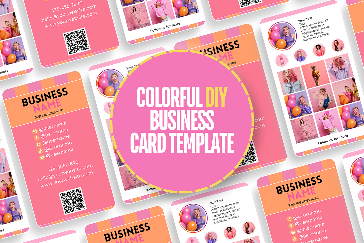 Business Card Template - Colorful, a Business Card Template by SunshineStudioBoutique (Photo 2 of 9)