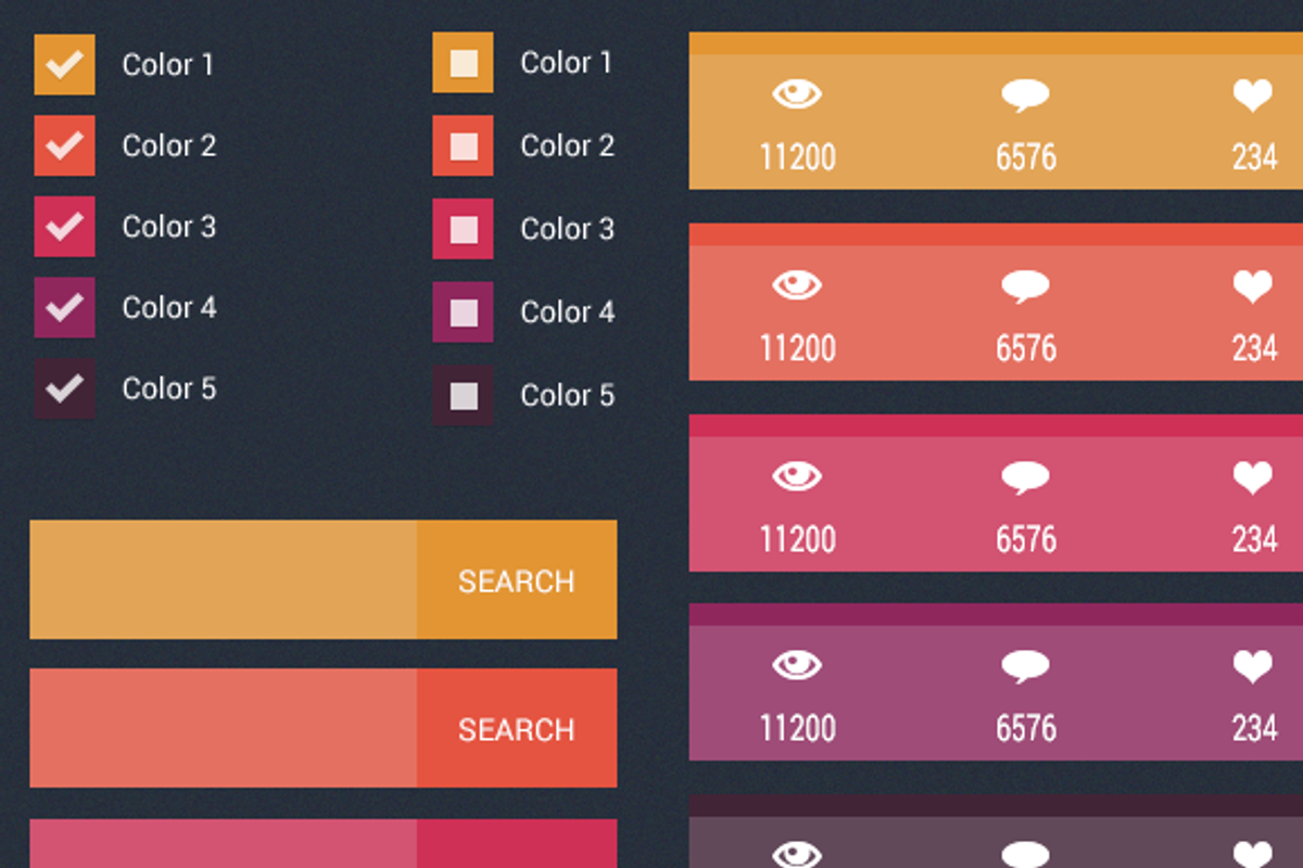 Simple Flat Interface Kit, an UI Kit Template by Christian Siles (Photo 2 of 5)
