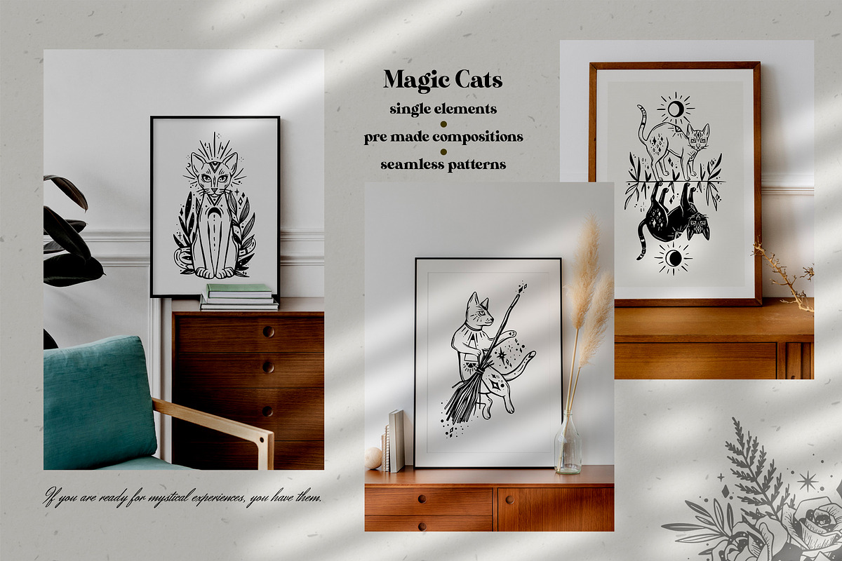 Magic Cats Illustrations Clipart, an Illustration by Julia M. Watercolor (Photo 7 of 13)
