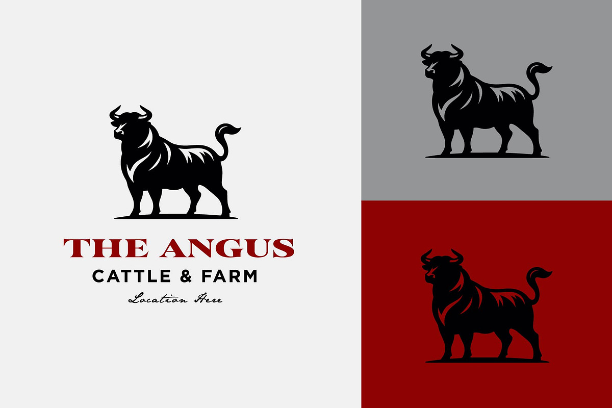 Cattle Cow Bull Angus Buffalo Logo, a Branding & Logo Template by funpixel