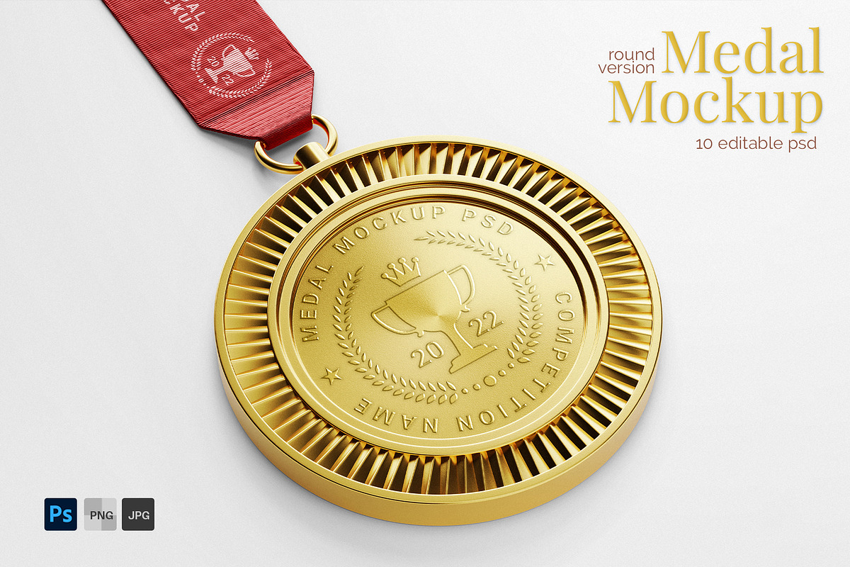 Round Medal Mockup Set - 10 PSD, a Mockup by Remnand Studio (Photo 1 of 12)