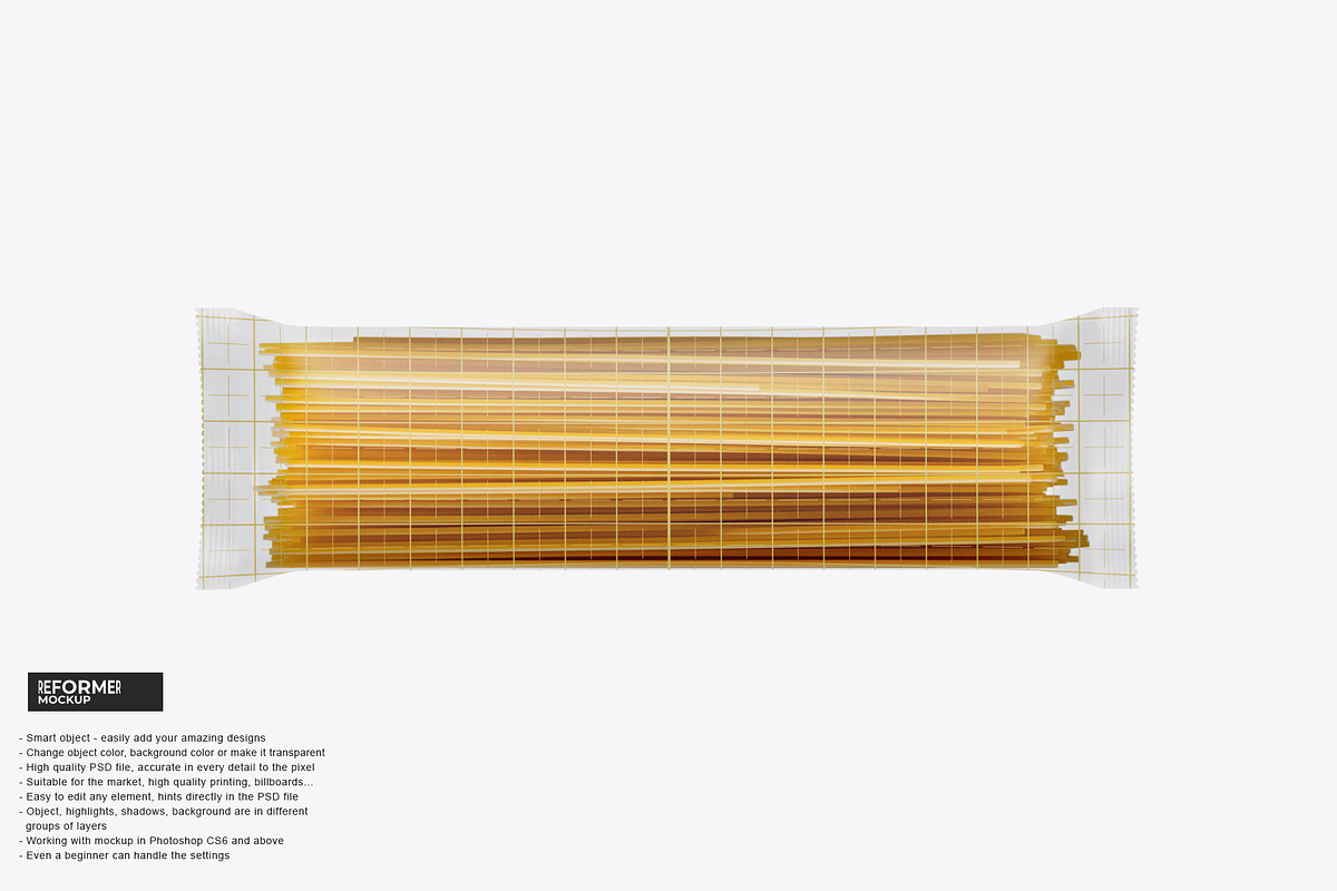 Matte Spaghetti Pasta Bag Mockup, a Packaging Mockup by Reformer Mockup (Photo 4 of 4)