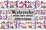 Snowman Winter Christmas, an Illustration by Design Market (Thumbnail 1 of 3)
