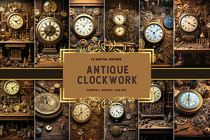 Antique Clockwork Digital Papers