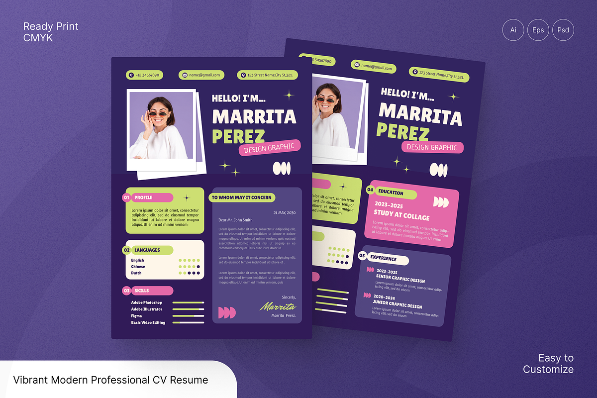 Modern Professional CV Resume, a Resume Template by Annora Studio (Photo 1 of 6)