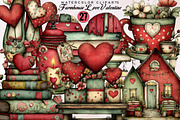 Farmhouse Love Valentine Clipart Bu, an Illustration by SVGArt (Thumbnail 1 of 8)