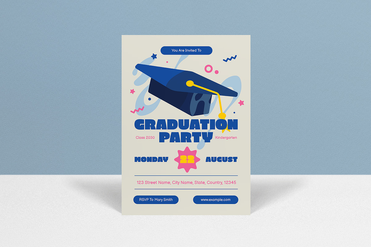 Cream Handmade Graduation Invitation, a Card Template by graphicook (Photo 1 of 2)