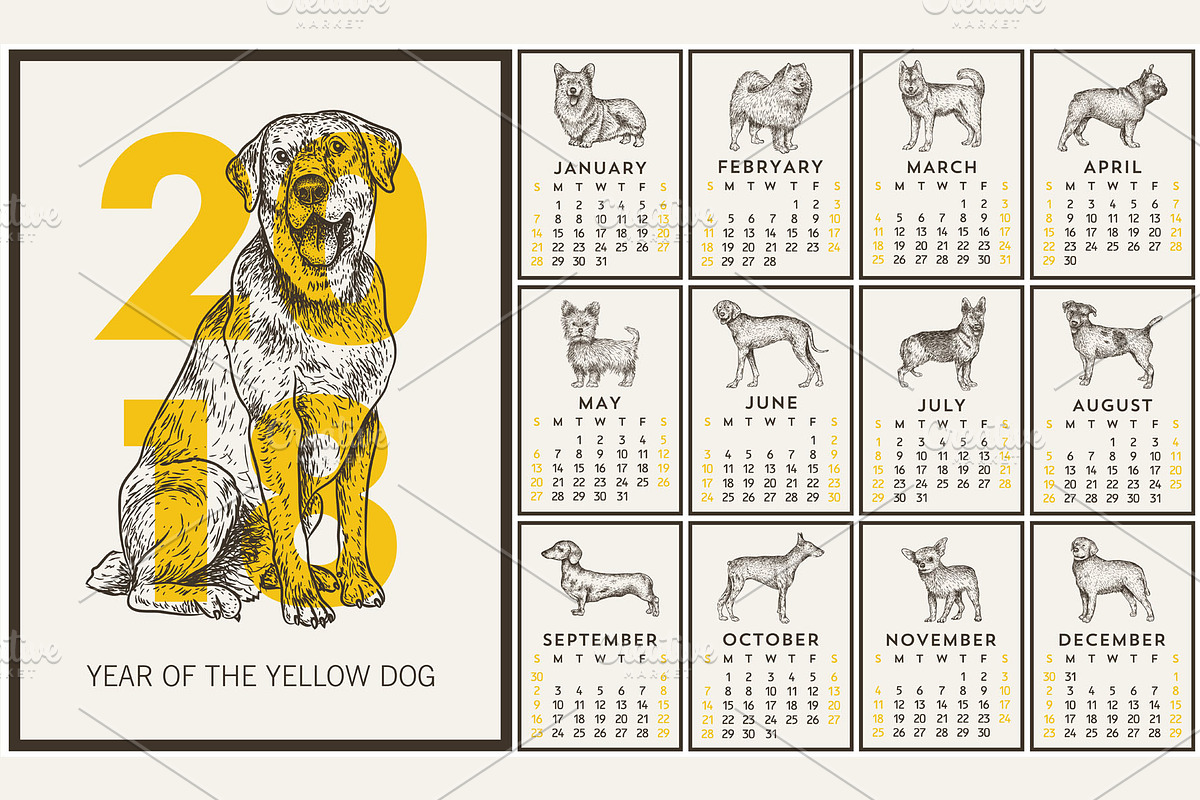 Calendar 2018, an Animal Illustration by LisaKolbasa (Photo 1 of 3)