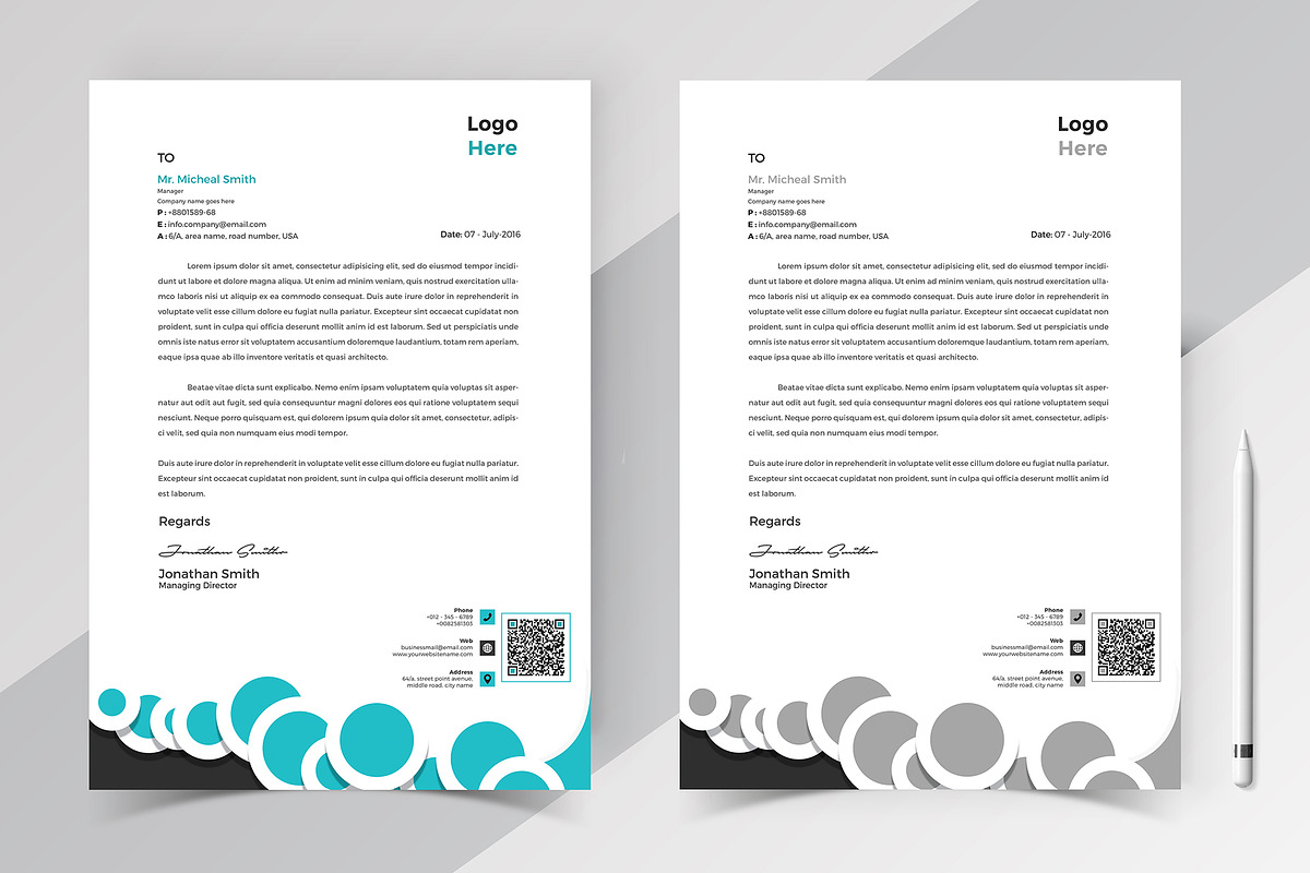 Letterhead Template Word Apple Pages, a Stationery Template by Tbunny (Photo 3 of 4)