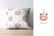 Watercolor Birthday Bear, a Decorative Illustration by MilaCreator (Thumbnail 6 of 6)