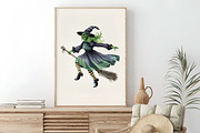 Watercolor Green Halloween Clipart, an Illustration by Craft Nest (Thumbnail 7 of 9)