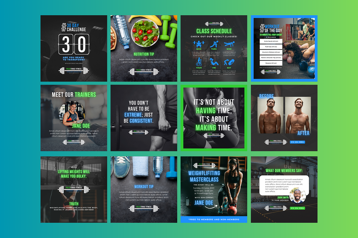 Gym/Fitness Social Media Templates, a Social Media Template by Sincerely Media (Photo 6 of 7)