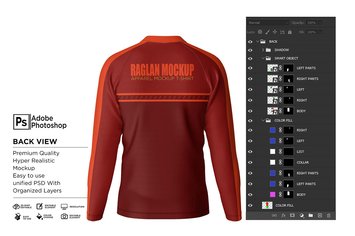 T-Shirt V-Neck Raglan L Mockup, a Shirt Mockup by Nanggroe Scripting (Photo 5 of 6)