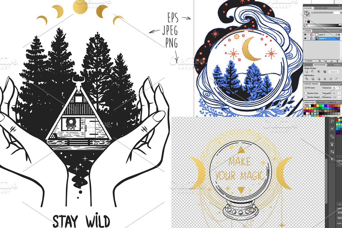 Magic graphic set, an Illustration by Nadia Murash (Photo 2 of 2)