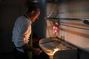 Chef at work featuring cooking, man, and barbecue