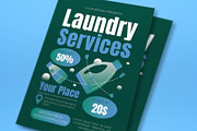 Flat Laundry Services Flyer Set, a Flyer Template by graphicook (Thumbnail 2 of 3)