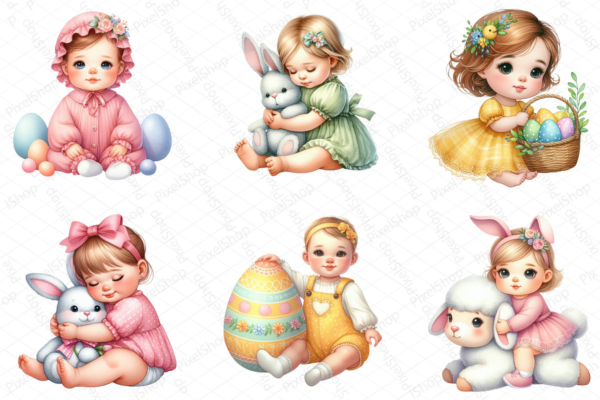 Easter Cute Baby Girls Sublimation, an Illustration by DreamPrint404 (Photo 2 of 5)