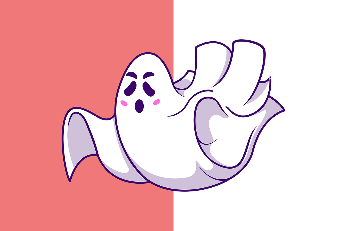 Cute Ghost Haunting Cartoon Vector, an Object Illustration by Artstorystudio (Photo 2 of 3)