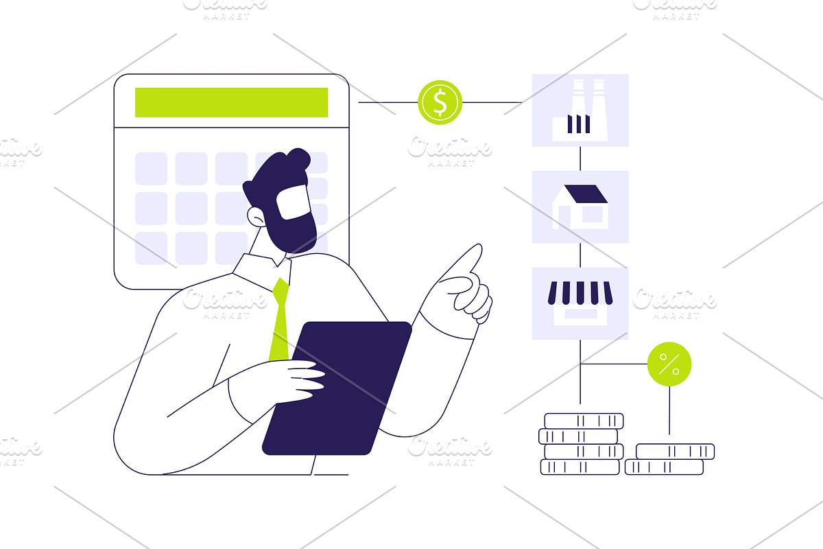 Value added tax system abstract, a Finance Illustration by Visual Generation