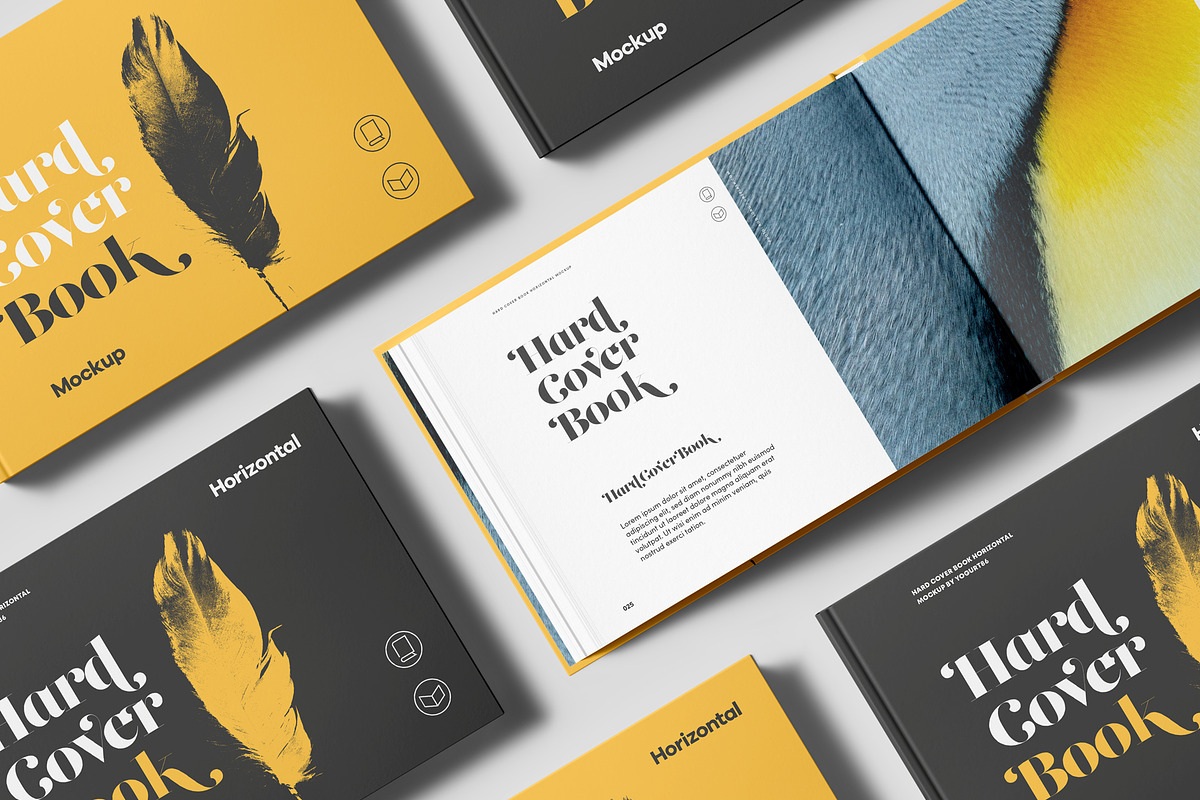 Hard Cover Horizontal Book Mock-up, a Books & Magazine Mockup by Yogurt86 (Photo 15 of 15)