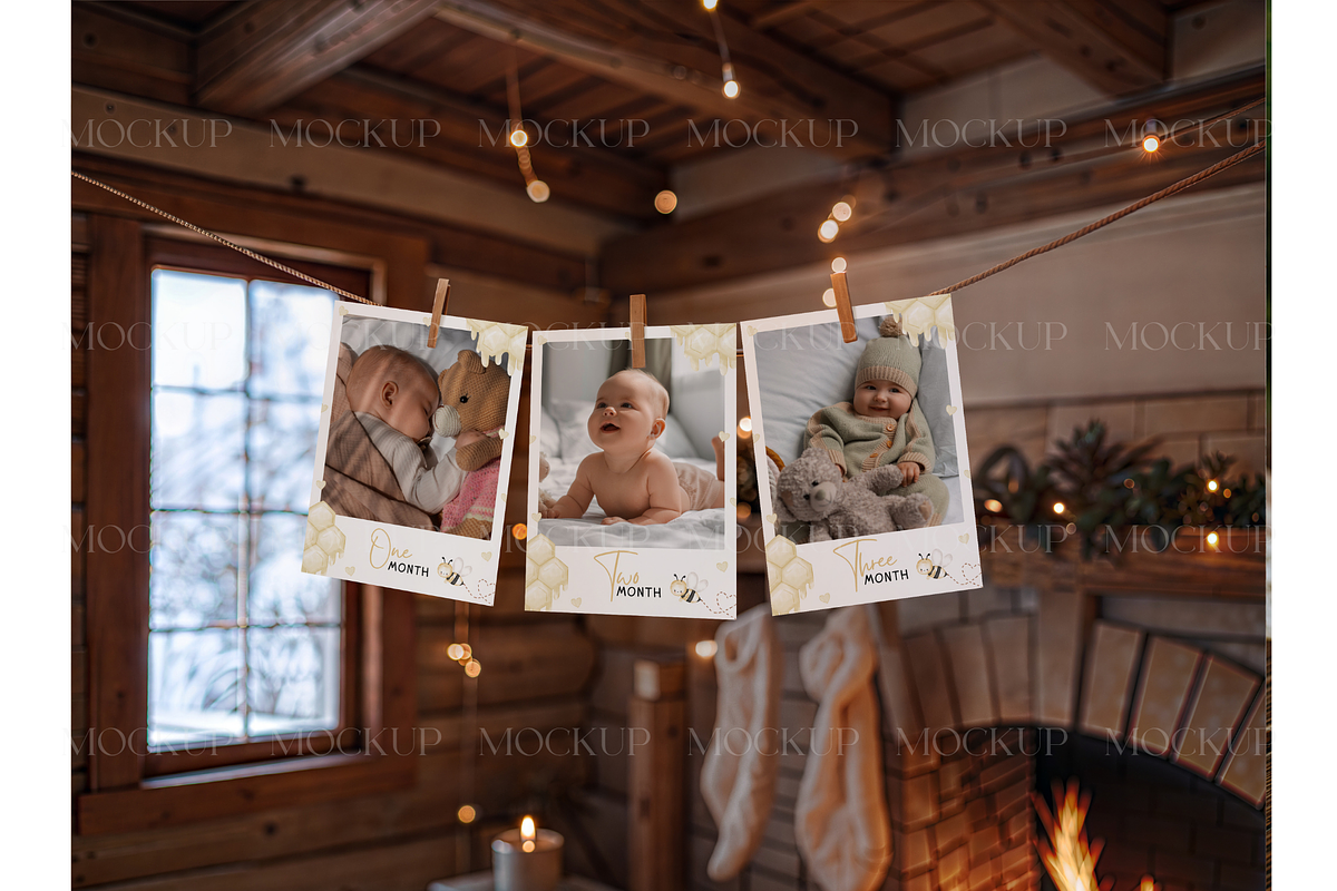 Cozy Holiday Hanging Cards Scene, a Product Mockup by MockupWizard (Photo 3 of 3)