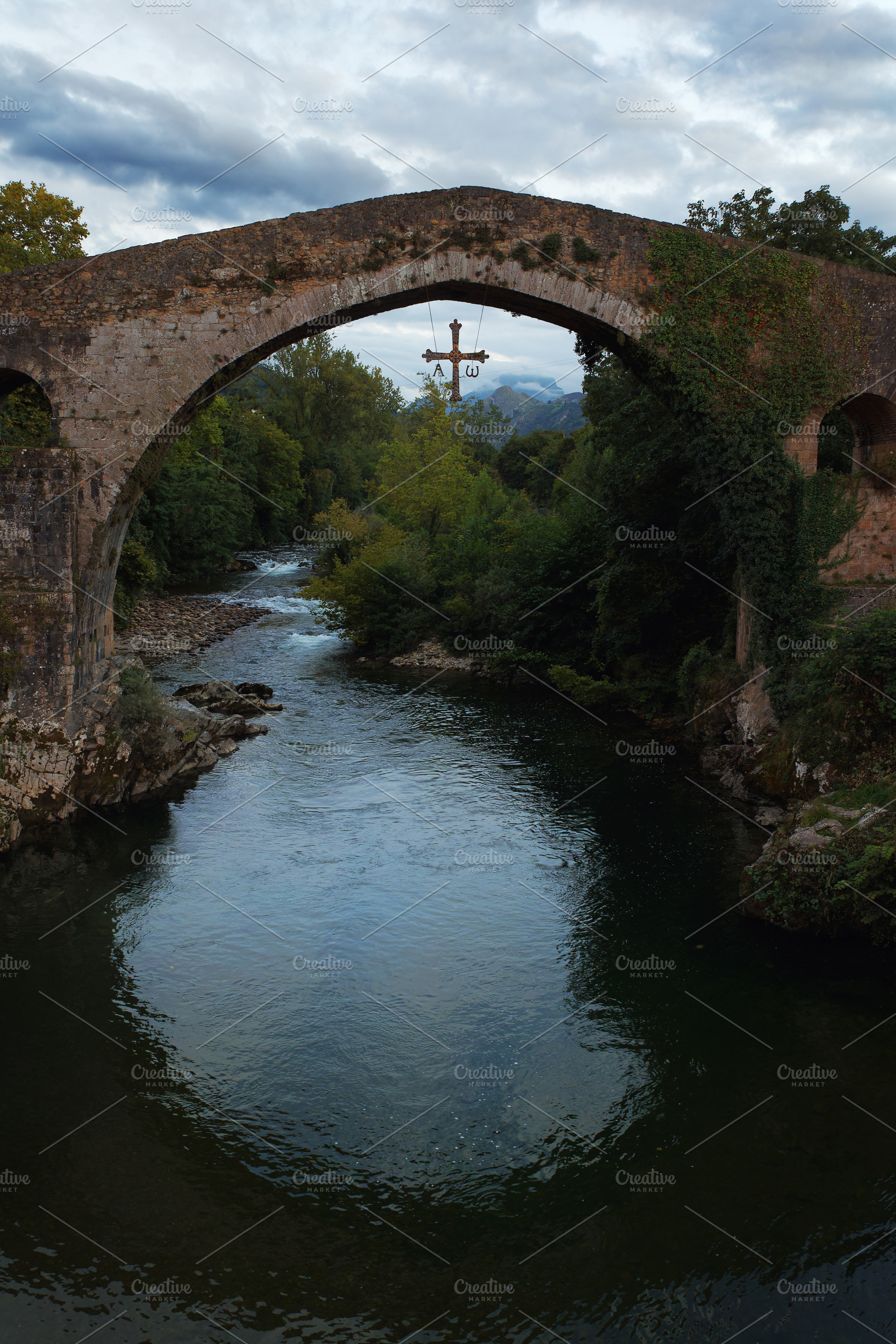Ancient Stone Bridge with Hanging Cr, an Architecture Photo by Perpis