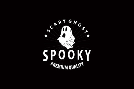 Spooky Ghost Logo Simple Halloween, a Branding & Logo Template by Maylianaw28