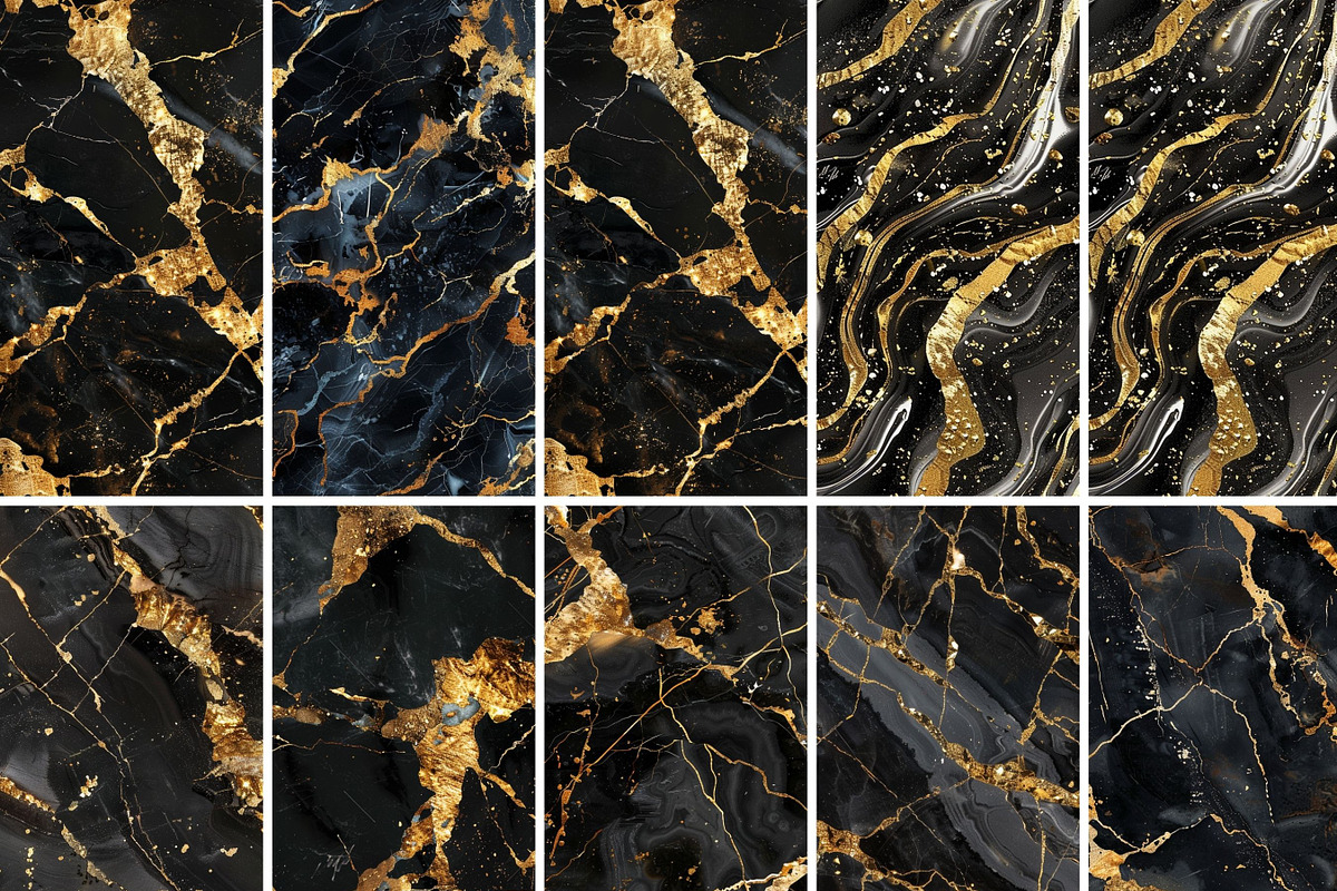 Black Gold Marble Seamless Textures, a Texture Graphic by BrushstrokeArtGB (Photo 10 of 12)