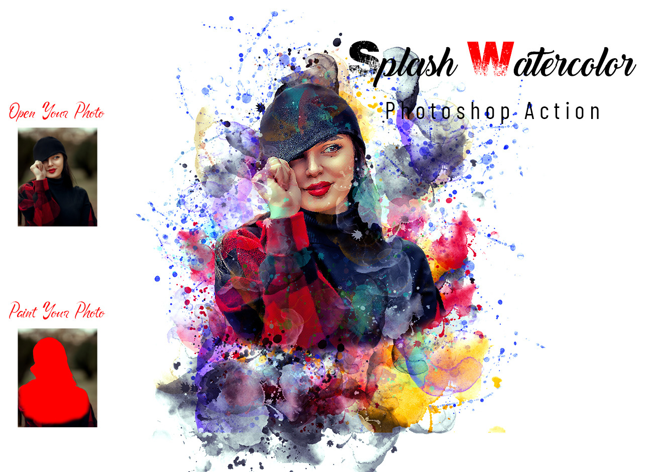 Splash Watercolor Photoshop Action, an Action Add-On by Studio Retouch